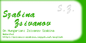 szabina zsivanov business card